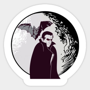 Halloween Vampire - Count Dracula - Full Moon - Vampire Bat Sticker